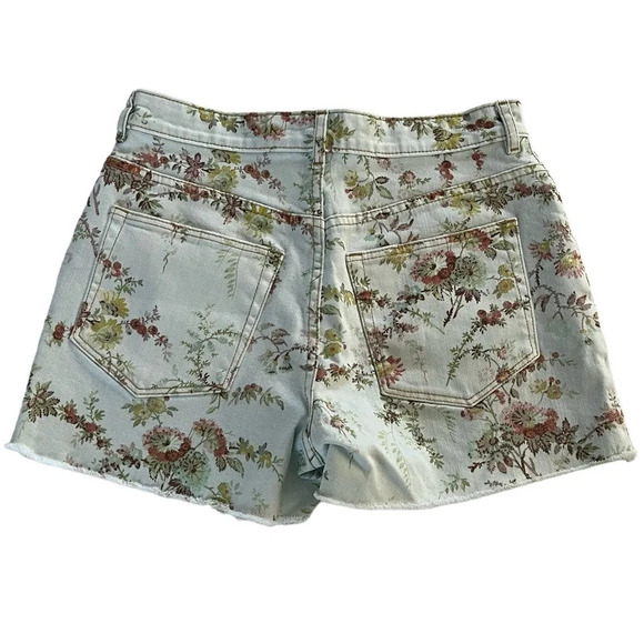 Rebecca Taylor LA VIE Belle Bouquet Floral Print Boho Cut Off Denim Shorts Sz 25 - Picture 2 of 11